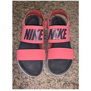 Nike Tanjun Sandals Coral Amber Glow Sz 11